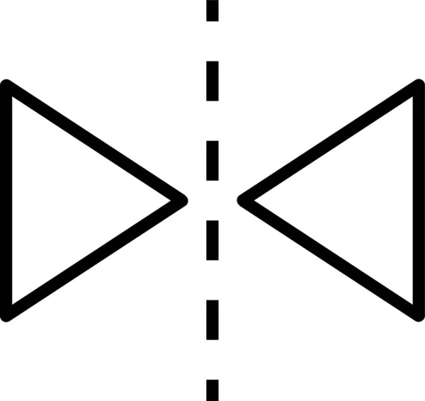 Icône Navigation Flèche Triangle Dans Style Contour — Image vectorielle