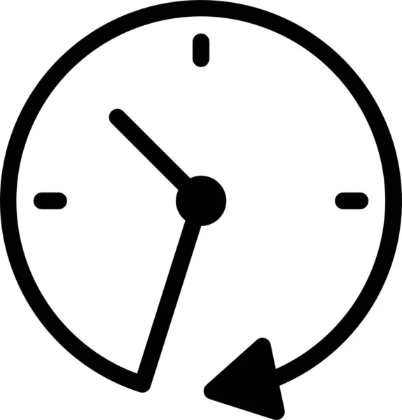 Clock Clockwise Passing Icon Solid Style — Vetor de Stock
