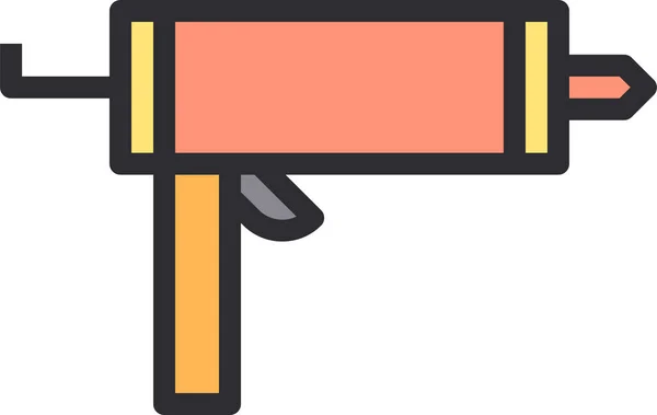 Construcción Pistola Sellador Icono Estilo Contorno Lleno — Vector de stock