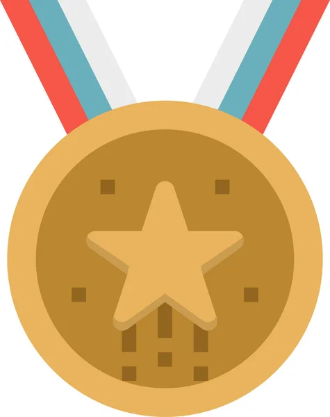 Нагорода Чемпіонка Медаль Значок Плоскому Стилі — стоковий вектор
