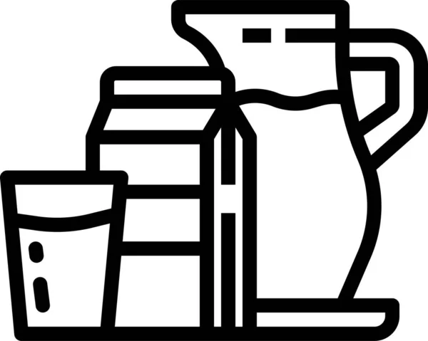 Ontbijt Gezonde Pictogram Outline Stijl — Stockvector