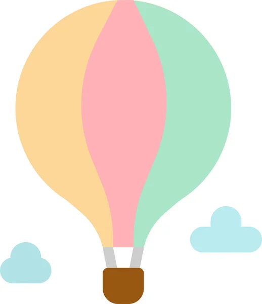 Icône Chaude Ballon Air Dans Style Plat — Image vectorielle