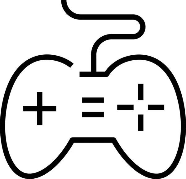 Steuerknüppel Gamepad Video Symbol Umrissstil — Stockvektor