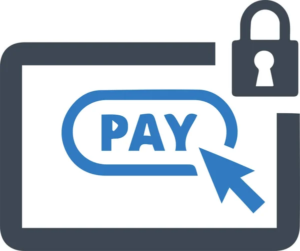 Płatności Online Bezpieczne Ikona Solidnym Stylu — Wektor stockowy