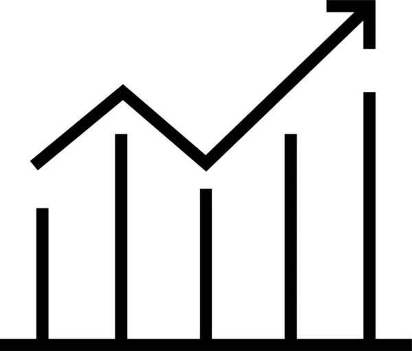 Grafico Aumento Barra Icona — Vettoriale Stock