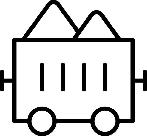 Значок Транспорту Тролейбусної Промисловості Контурному Стилі — стоковий вектор