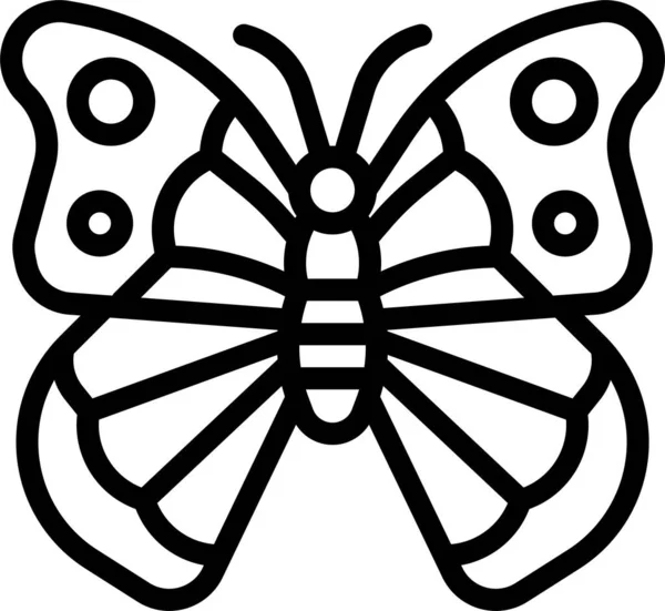 Mariposa Insecto Azul Icono Estilo Contorno — Vector de stock