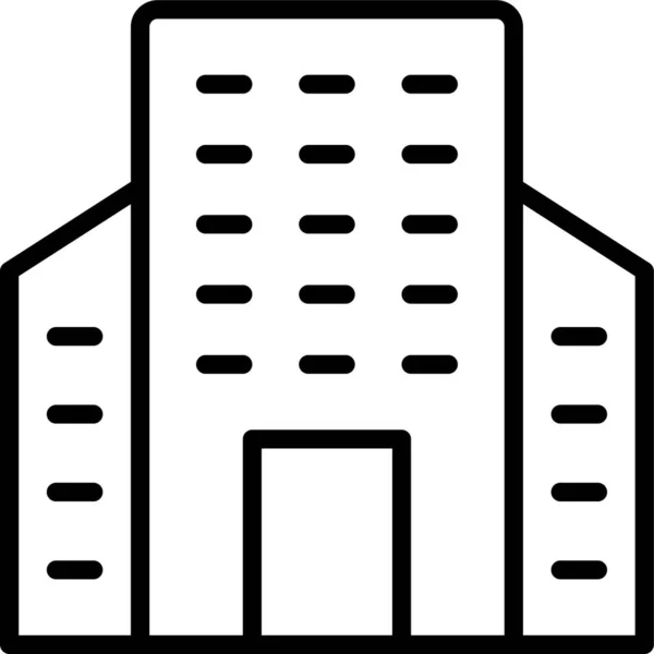Gebäude Städtische Skyline Ikone Umriss Stil — Stockvektor