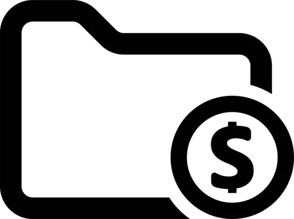 Finance Folder Money Icon Solid Style — Stock Vector