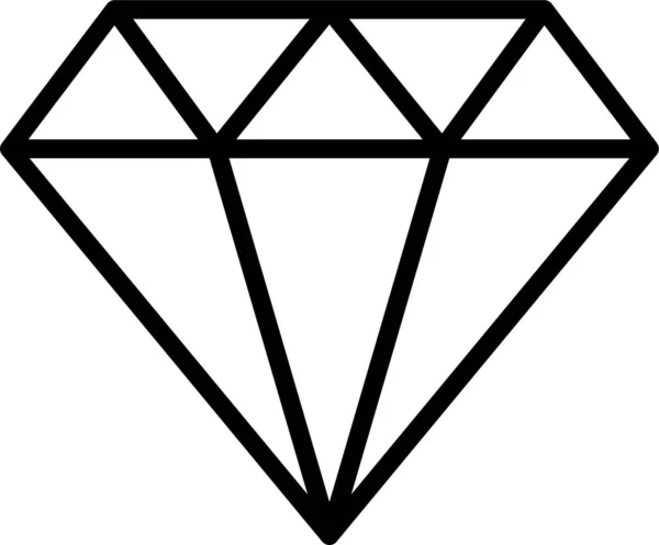 Diamant Glamour Sieraden Icoon — Stockvector