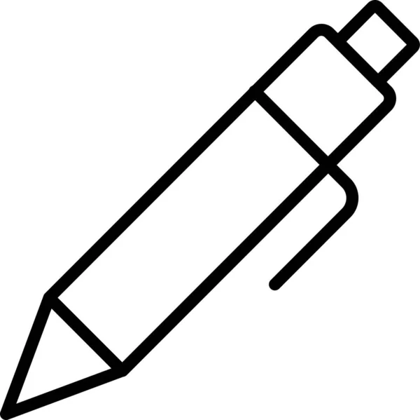 Kulspetspenna Bläckpenna Ikon Kontur Stil — Stock vektor