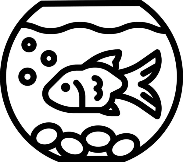 Значок Аквариумной Аквариумной Рыбы Категории Ветеринар — стоковый вектор