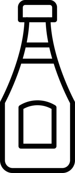 Dryck Flaska Ikon Kontur Stil — Stock vektor