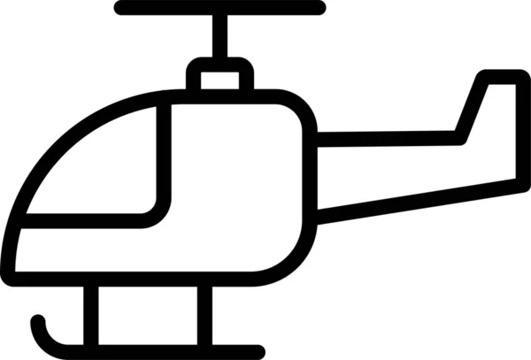 Ikona Letu Vrtulníkem Stylu Osnovy — Stockový vektor