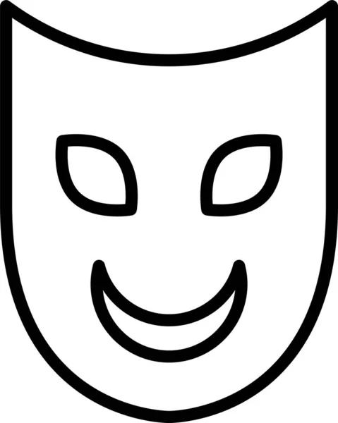 Tiyatro Maskesi Resim Simgesi Ana Hatlarıyla — Stok Vektör