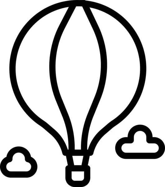 Luftballong Varm Ikon Kontur Stil — Stock vektor