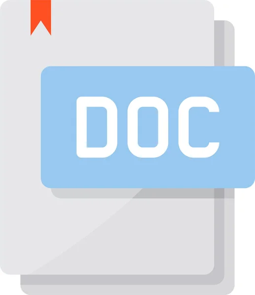 Doc Dokument Dateisymbol Flachen Stil — Stockvektor