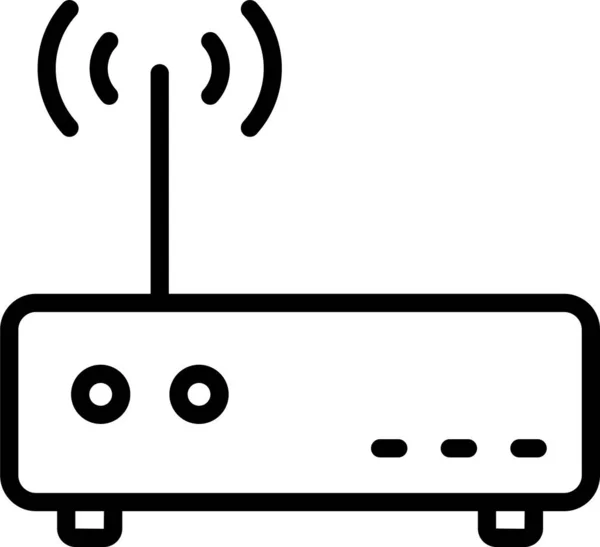 Icône Signal Routeur Wifi Dans Style Contour — Image vectorielle