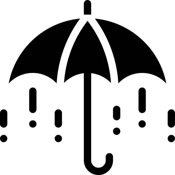 Protection Rain Rainy Icon Solid Style — Stockvektor