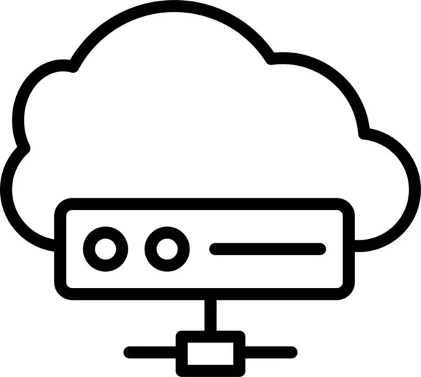 Icône Stockage Base Données Cloud Dans Style Contour — Image vectorielle