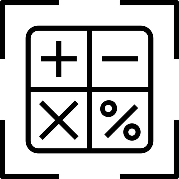 Калькулятор Расчета Значка Стиле Контура — стоковый вектор