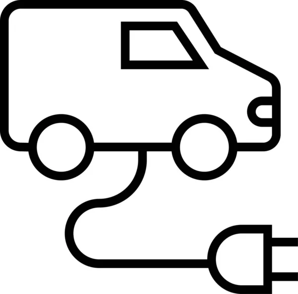 Elektrische Bestelwagen Vervoer Pictogram — Stockvector