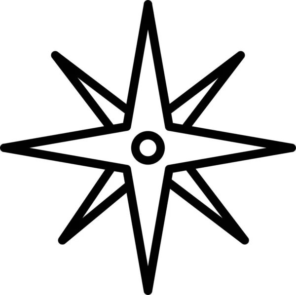 Направленный Значок Местоположения Компаса Стиле Контура — стоковый вектор