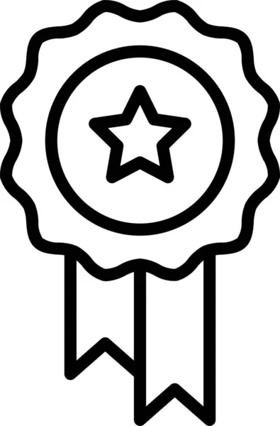 Odznak Stužka Hvězda Ikona — Stockový vektor