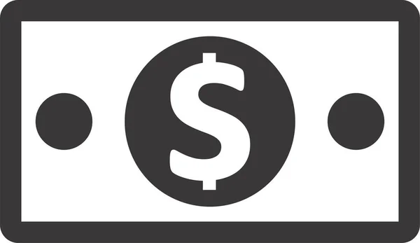 Bargeld Dollar Geld Ikone Soliden Stil — Stockvektor