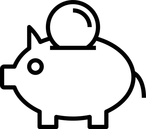 Ícone Moeda Banco Piggy Estilo Esboço —  Vetores de Stock