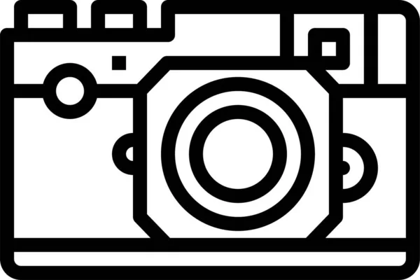 Συμπαγές Εικονίδιο Φωτογραφίας Φωτογραφικής Μηχανής Στυλ Περιγράμματος — Διανυσματικό Αρχείο