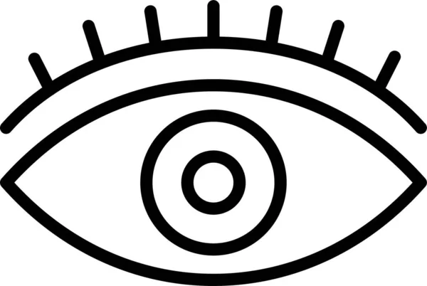 Icono Lente Óptica Ocular Estilo Contorno — Archivo Imágenes Vectoriales