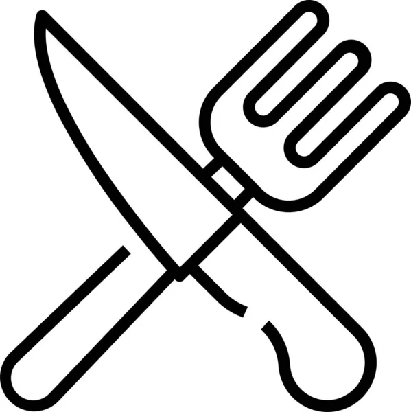 Μαχαίρι Δείπνο Μαγείρεμα Εικονίδιο Στυλ Περίγραμμα — Διανυσματικό Αρχείο