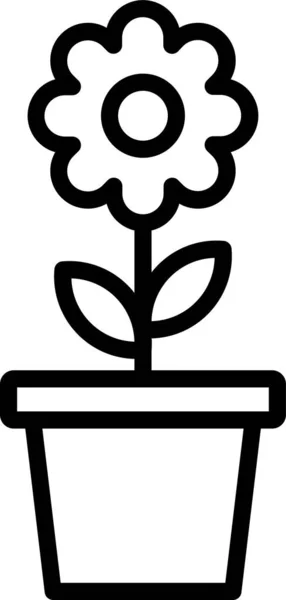 Icono Naturaleza Botánica Flores Estilo Contorno — Vector de stock