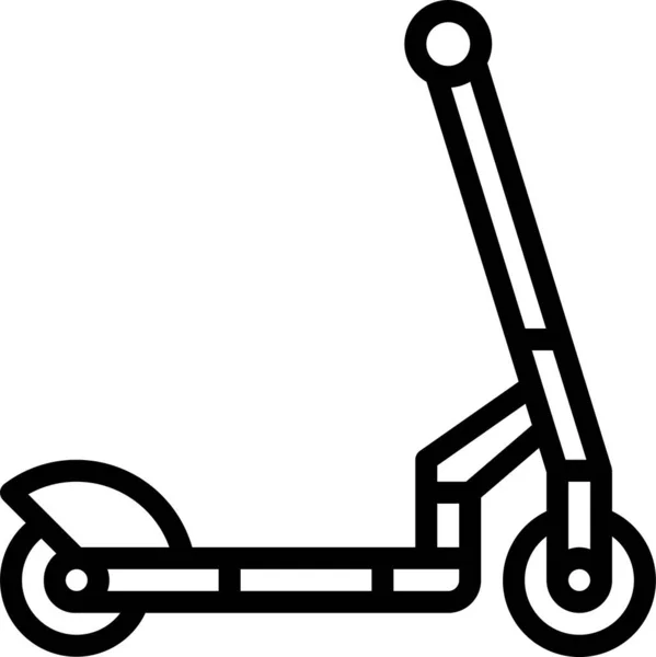Exercice Kickboard Scooter Icône Dans Style Contour — Image vectorielle