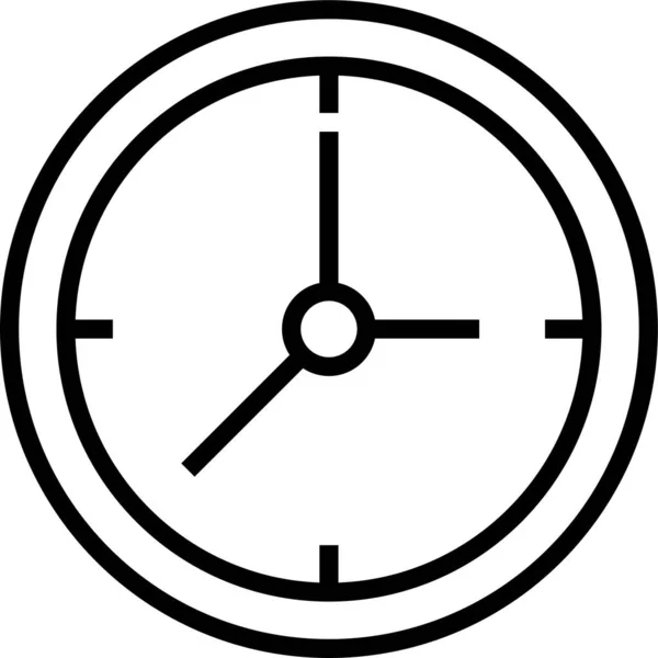 Ρολόι Ώρα Εικονίδιο Στυλ Περίγραμμα — Διανυσματικό Αρχείο