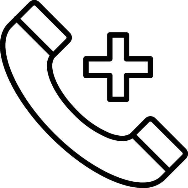 Telefon Odbiornik Telefoniczny Ikona Stylu Zarysu — Wektor stockowy