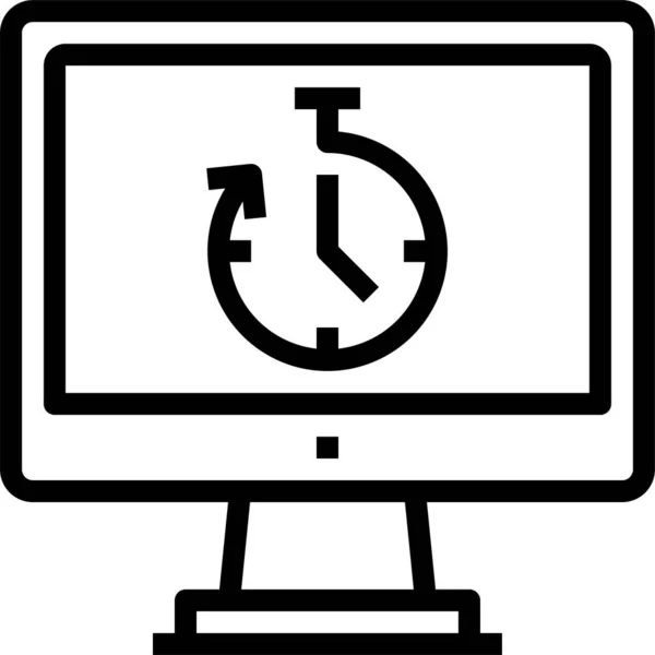 Иконка Остановки Интерфейса Компьютера Стиле Контура — стоковый вектор