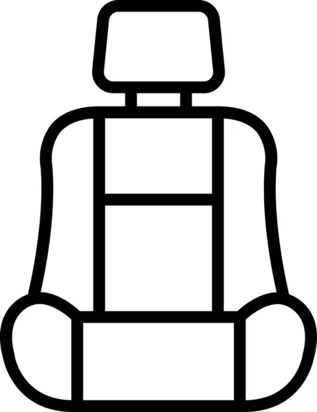 Siège Chaise Voiture Icône Dans Style Contour — Image vectorielle