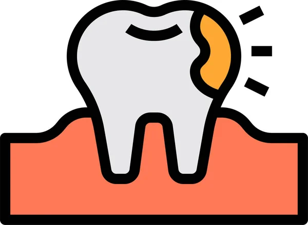Cavity Dental Dentist Icon Filled Outline Style — Stock Vector