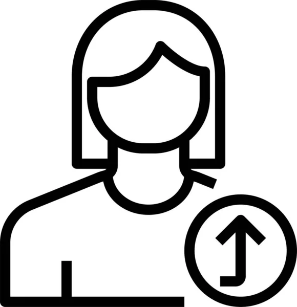 Ikona Kobiecego Profilu Awatara Stylu Zarysu — Wektor stockowy