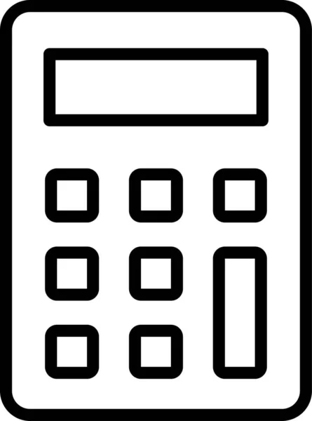 Botones Calculadora Icono Cálculo Estilo Contorno — Vector de stock