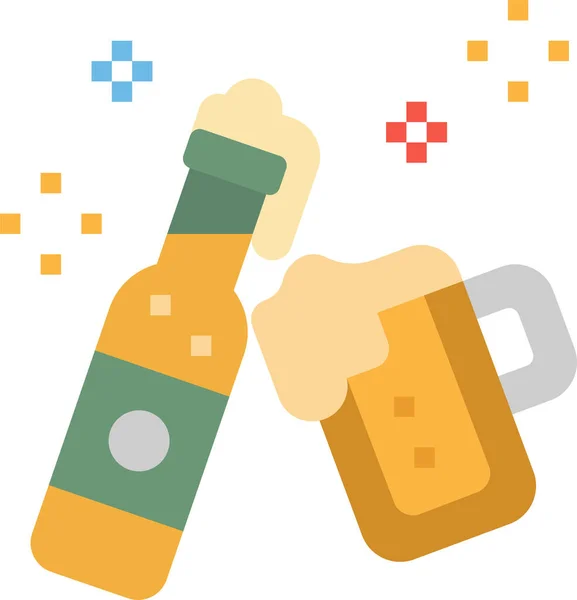 Alcohol Beer Bottle Icon Flat Style — Stock Vector