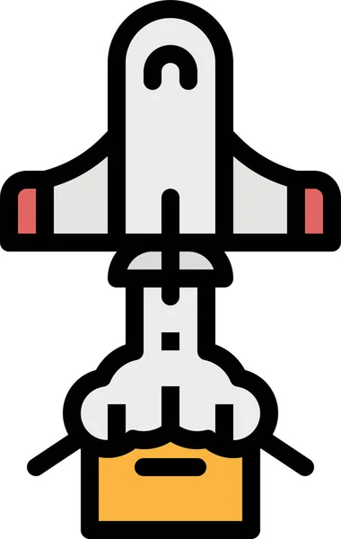 Иконка Бизнес Ракеты Стиле Full Outline — стоковый вектор