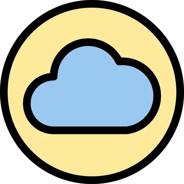 Cloud Essential Menu Icon Filled Outline Style — Stock Vector