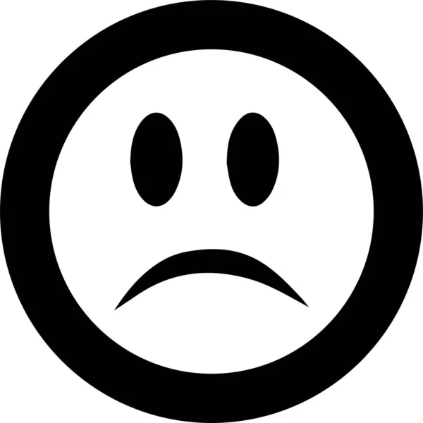 Rozzlobený Smutný Nešťastný Ikona Pevném Stylu — Stockový vektor