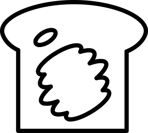 面包烘焙果酱图标 轮廓风格 — 图库矢量图片