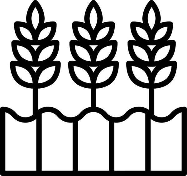 Planta Trigo Semillas Icono Estilo Esquema — Vector de stock