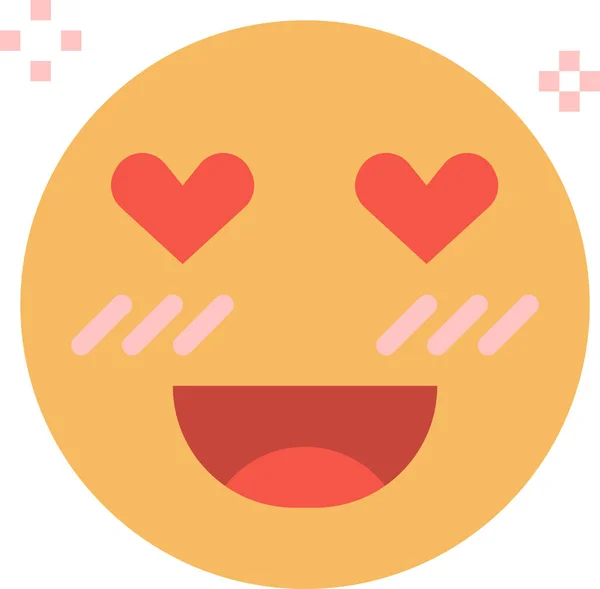 Emoji Heart Love Icon Flat Style — Stock vektor