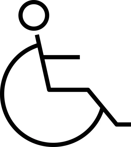 Αναπηρική Καρέκλα Ιατρική Εικόνα Στυλ Περίγραμμα — Διανυσματικό Αρχείο